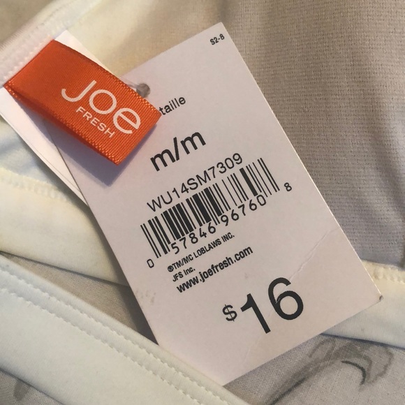 White with yellow neon detail bathing suit top - Picture 4 of 4